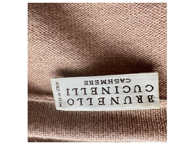 Top de malha de luxo Brunello Cucinelli em cashmere Tan Marrom Bege - vista 4