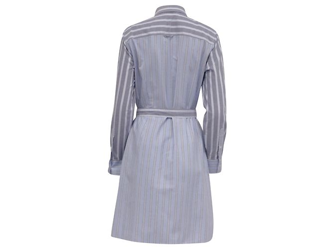 Autre Marque Robe chemise midi rayée Brooks Brothers en coton bleu - vue 4