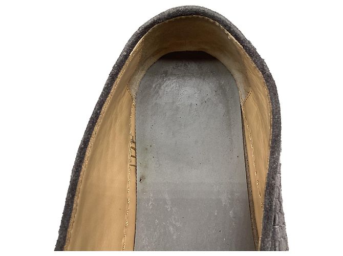 Espadrilles tressées Brunello Cucinelli en daim gris - vue 10