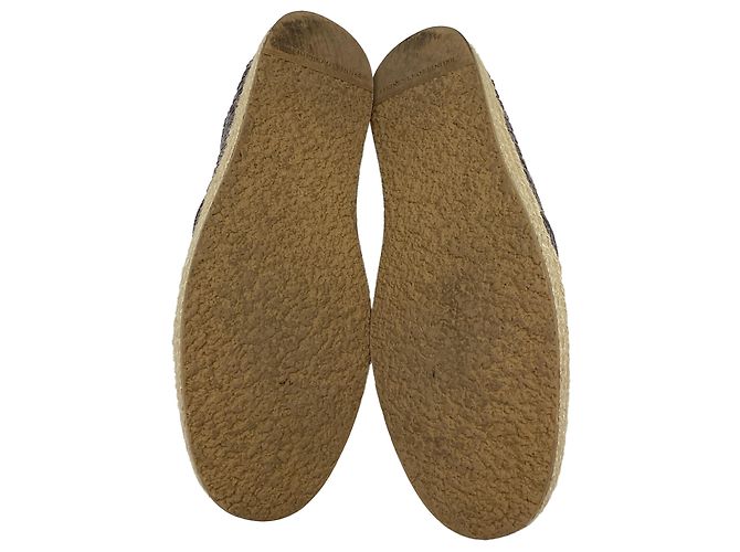 Espadrilles tressées Brunello Cucinelli en daim gris - vue 12