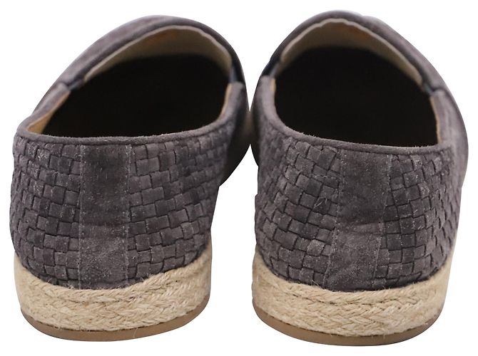 Espadrilles tressées Brunello Cucinelli en daim gris - vue 5