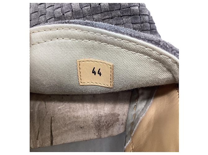 Espadrilles tressées Brunello Cucinelli en daim gris - vue 7