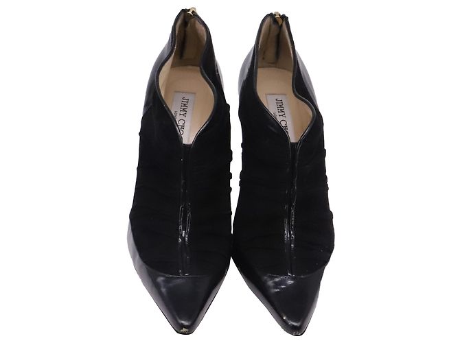 Stivaletti a punta Jimmy Choo in camoscio nero - vista 2