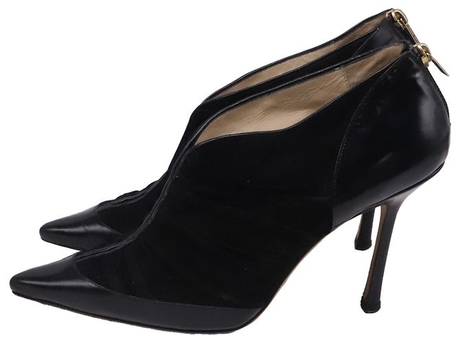 Stivaletti a punta Jimmy Choo in camoscio nero - vista 4