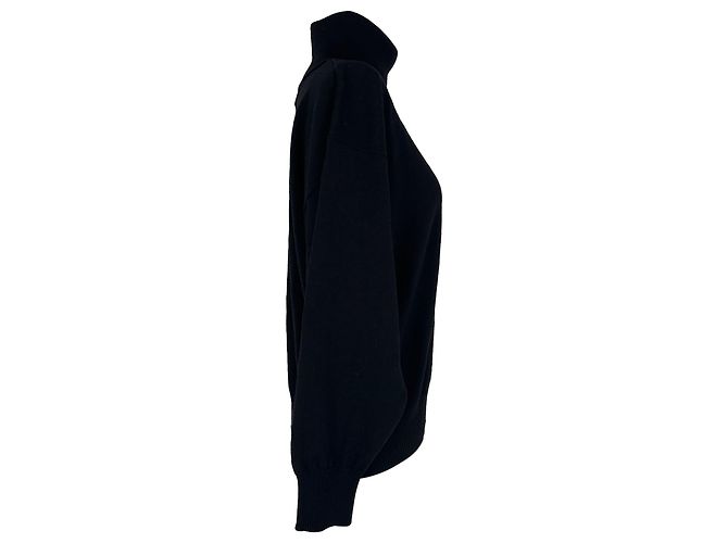 Jil Sander Rollkragen-Sweatshirt aus schwarzer Wolle - Ansicht 3