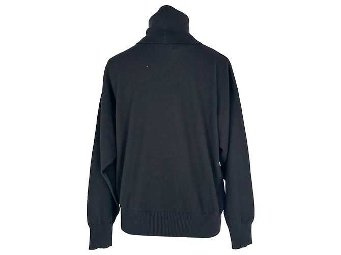 Jil Sander Rollkragen-Sweatshirt aus schwarzer Wolle - Ansicht 4