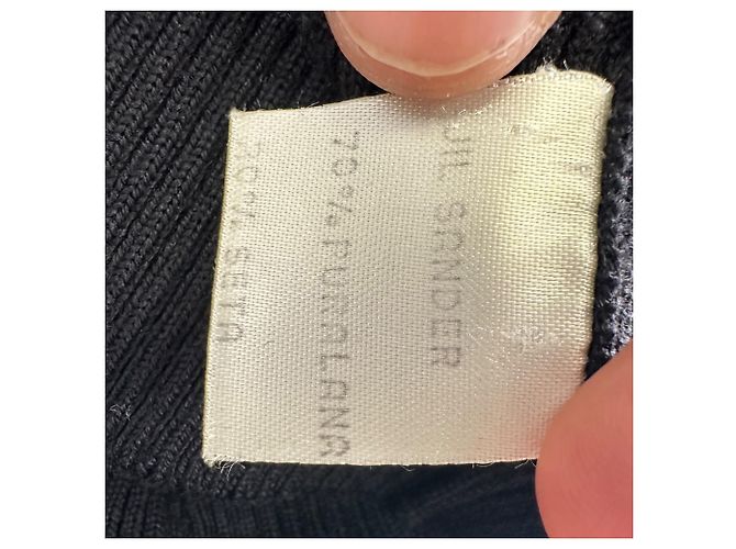 Jil Sander Rollkragen-Sweatshirt aus schwarzer Wolle - Ansicht 8