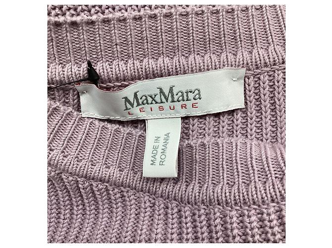 Pulôver de malha Max Mara em algodão roxo - vista 7