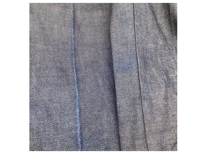 Burberry Straight Leg Denim Pants in Navy Blue Cotton - view 4