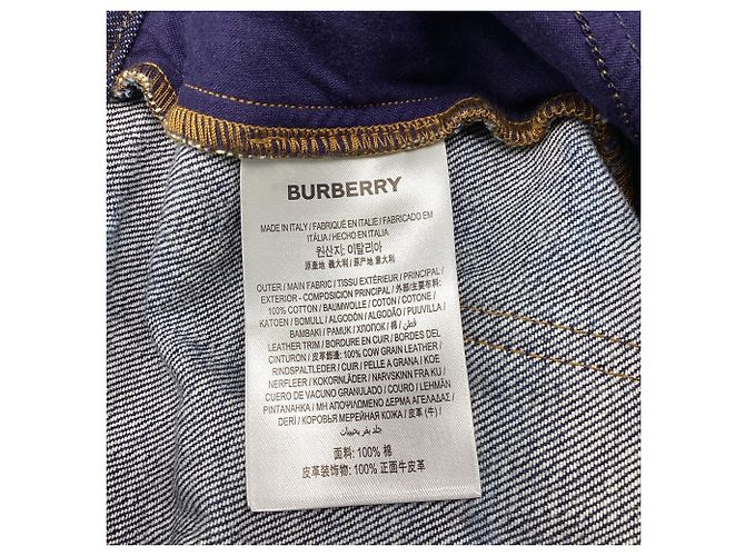 Burberry Straight Leg Denim Pants in Navy Blue Cotton - view 5
