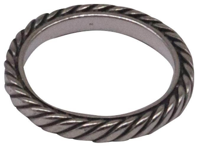 Anel Cable Stack David Yurman em prata de lei - vista 2