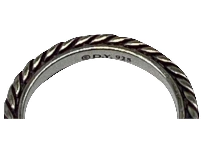 Anel Cable Stack David Yurman em prata de lei - vista 4