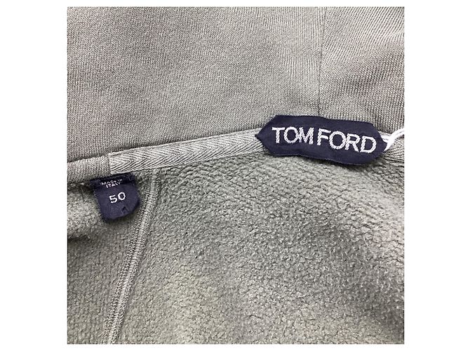 Tom Ford Hoodie mit Reißverschluss aus jersey-gefärbter Baumwolle in Olive Green Grün Olivgrün - Ansicht 6