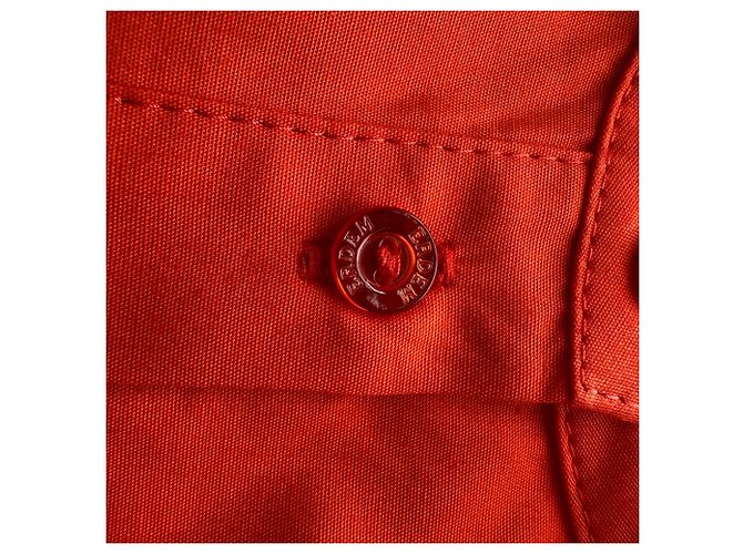 Vestido corto escalonado bordado Erdem en algodón naranja - vista 4