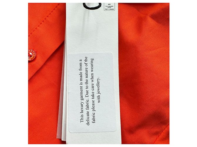 Vestido corto escalonado bordado Erdem en algodón naranja - vista 6