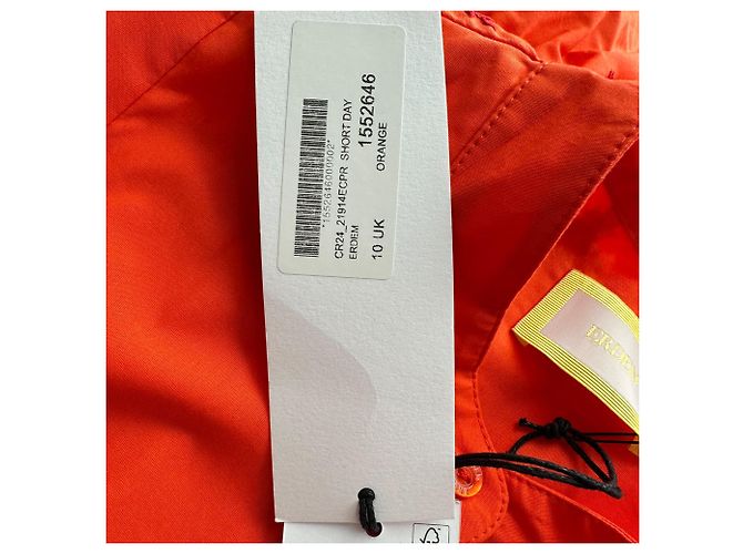 Vestido corto escalonado bordado Erdem en algodón naranja - vista 7