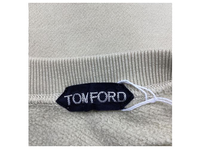 Sudadera de jersey teñida Tom Ford en algodón Ivory Blanco Crudo - vista 7