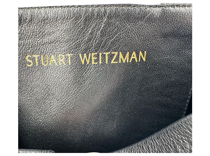 Stuart Weitzman kniehohe Stiefel aus schwarzem Leder - Ansicht 11