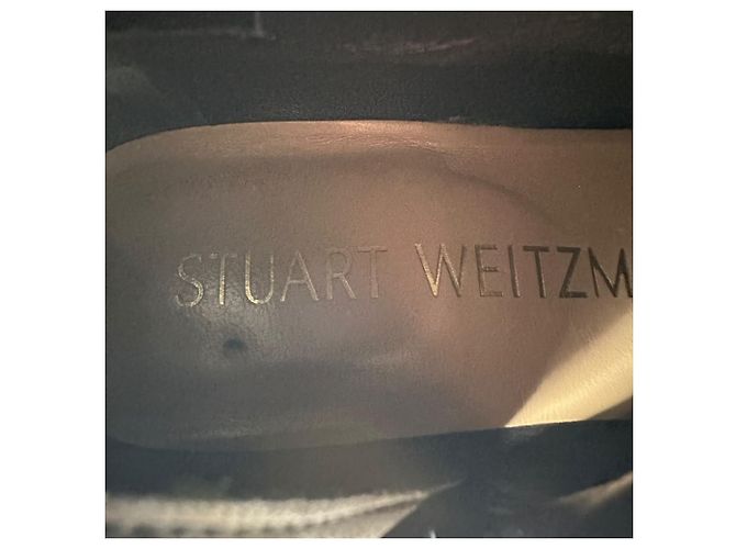 Stuart Weitzman kniehohe Stiefel aus schwarzem Leder - Ansicht 13