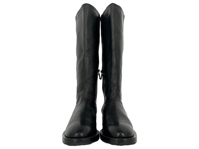 Stuart Weitzman kniehohe Stiefel aus schwarzem Leder - Ansicht 3