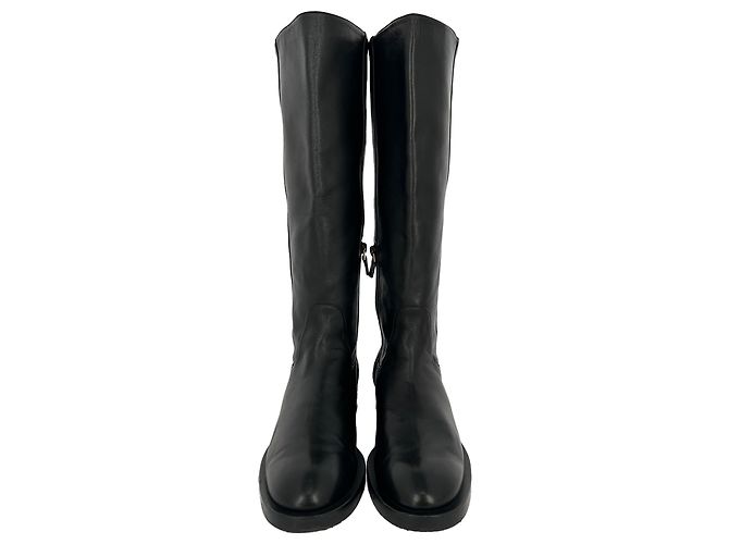Stuart Weitzman kniehohe Stiefel aus schwarzem Leder - Ansicht 4