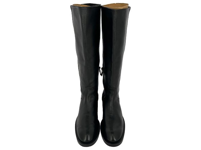 Stuart Weitzman kniehohe Stiefel aus schwarzem Leder - Ansicht 5