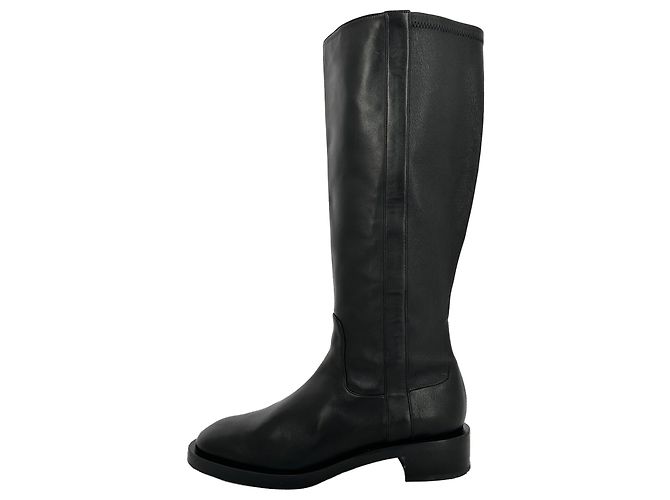 Stuart Weitzman kniehohe Stiefel aus schwarzem Leder - Ansicht 7