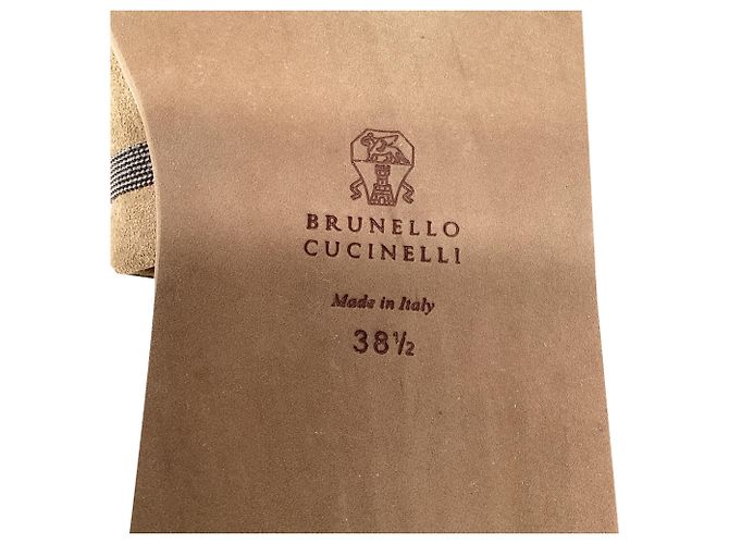 Mules Brunello Cucinelli en ante marrón Castaño Roja - vista 8