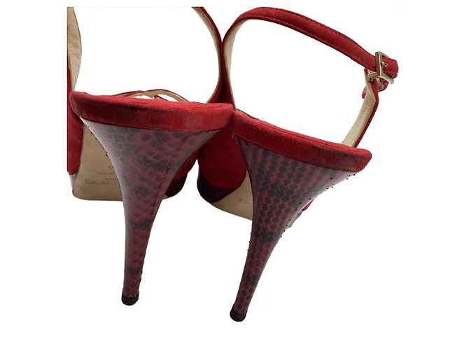 Zapatos Slingback Jimmy Choo en ante rojo Roja - vista 10