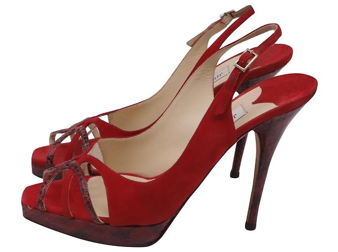 Zapatos Slingback Jimmy Choo en ante rojo Roja - vista 4