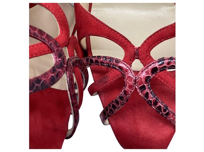Zapatos Slingback Jimmy Choo en ante rojo Roja - vista 6