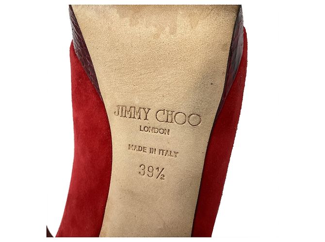 Zapatos Slingback Jimmy Choo en ante rojo Roja - vista 7