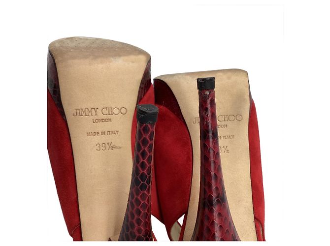 Zapatos Slingback Jimmy Choo en ante rojo Roja - vista 9
