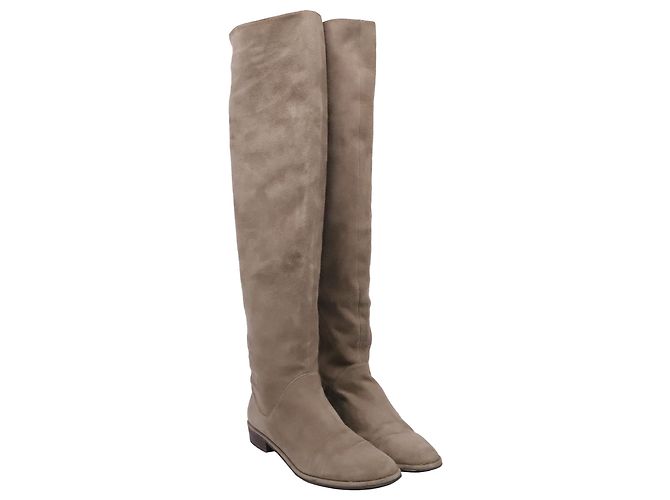 Stuart Weitzman Knee-High en ante marrón Castaño Roja - vista 2