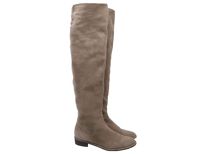 Stuart Weitzman Knee-High en ante marrón Castaño Roja - vista 3