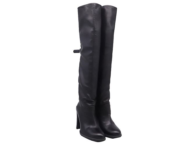 Botas por encima de la rodilla Stuart Weitzman en cuero negro - vista 2