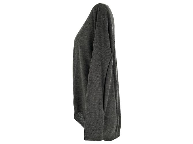 Zadig & Voltaire Zadig and Voltaire V-Ausschnitt Pullover aus grauer Wolle - Ansicht 2