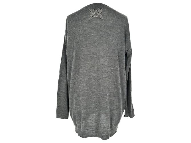 Zadig & Voltaire Zadig and Voltaire V-Ausschnitt Pullover aus grauer Wolle - Ansicht 3