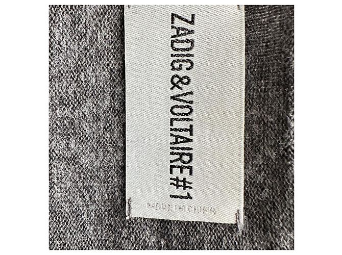 Zadig & Voltaire Zadig and Voltaire V-Ausschnitt Pullover aus grauer Wolle - Ansicht 4