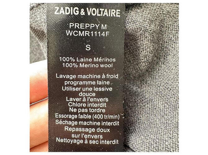 Zadig & Voltaire Zadig and Voltaire V-Ausschnitt Pullover aus grauer Wolle - Ansicht 5