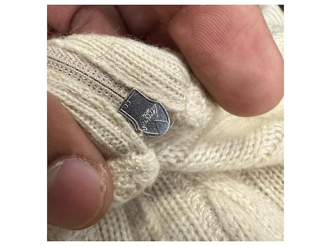 Cardigã com zíper em malha trançada Brunello Cucinelli em cashmere creme Branco Cru - vista 8