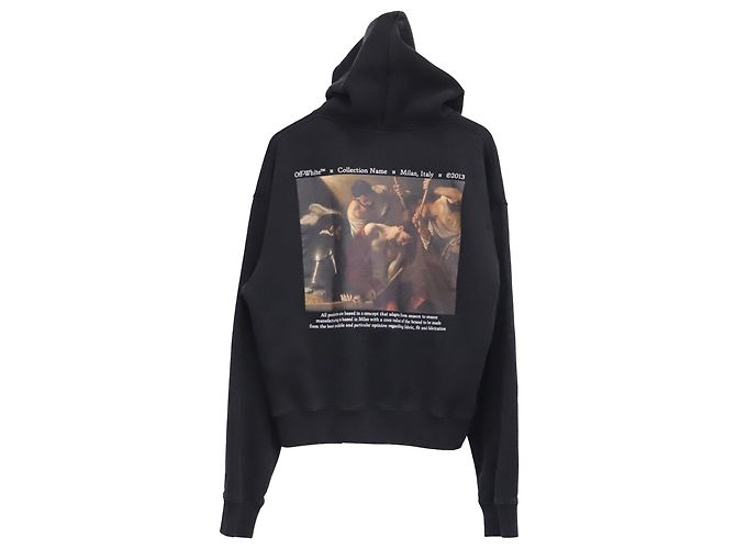 Off White Sudadera con capucha Off-White Caravaggio Crowning Over en algodón negro - vista 3