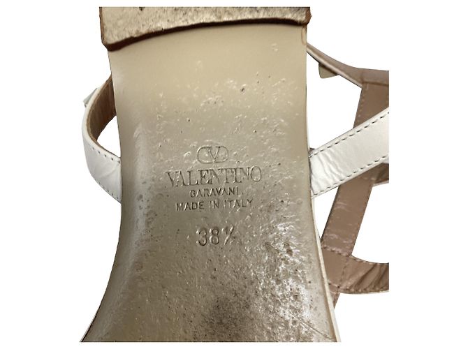 Sandali bassi Rockstud Valentino Garavani in pelle bianca - vista 7