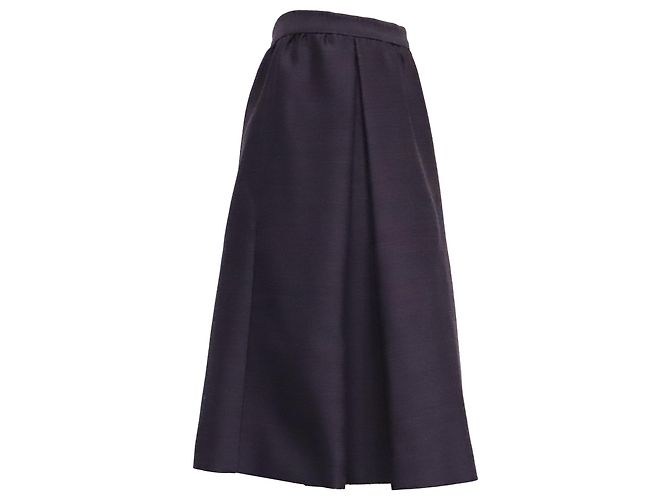 Falda midi amplia Bottega Veneta en lana violeta Púrpura - vista 2