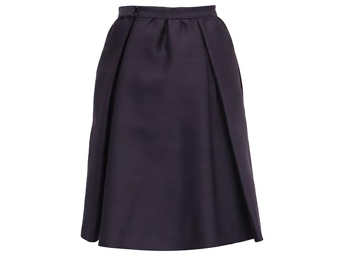 Falda midi amplia Bottega Veneta en lana violeta Púrpura - vista 3