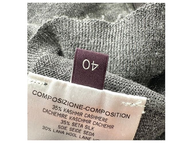 Stella Mc Cartney Cardigã abotoado Stella Mccartney em cashmere cinza - vista 6
