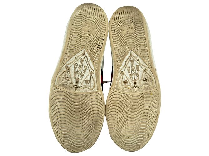 Baskets Gucci Ace Low-Top en cuir blanc Écru - vue 11