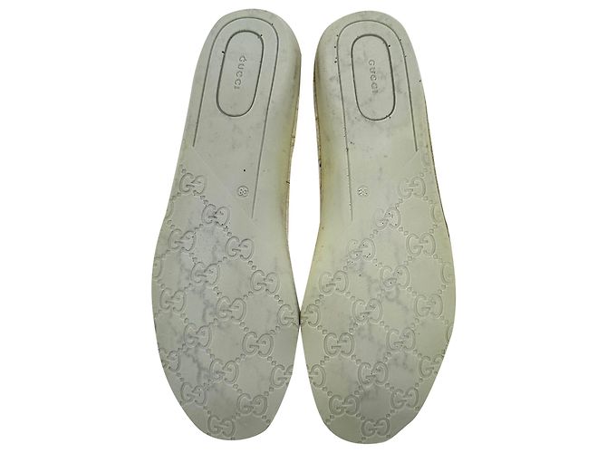 Baskets Gucci Ace Low-Top en cuir blanc Écru - vue 16
