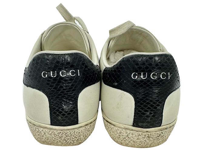 Baskets Gucci Ace Low-Top en cuir blanc Écru - vue 6