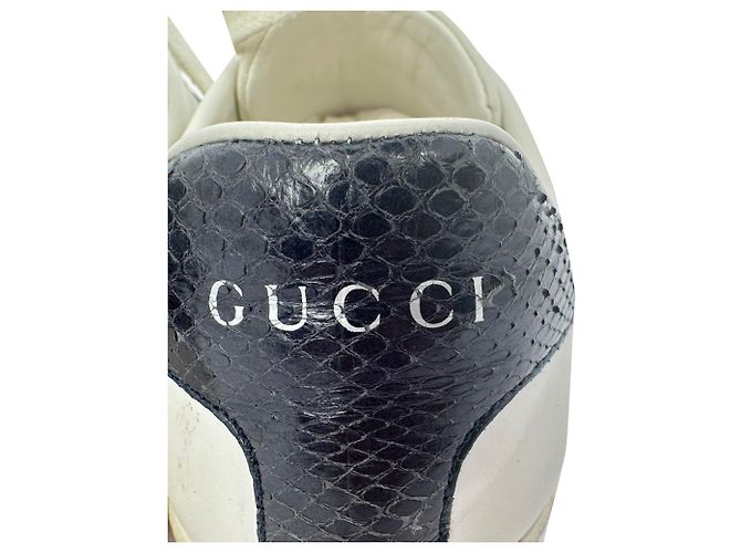 Baskets Gucci Ace Low-Top en cuir blanc Écru - vue 7